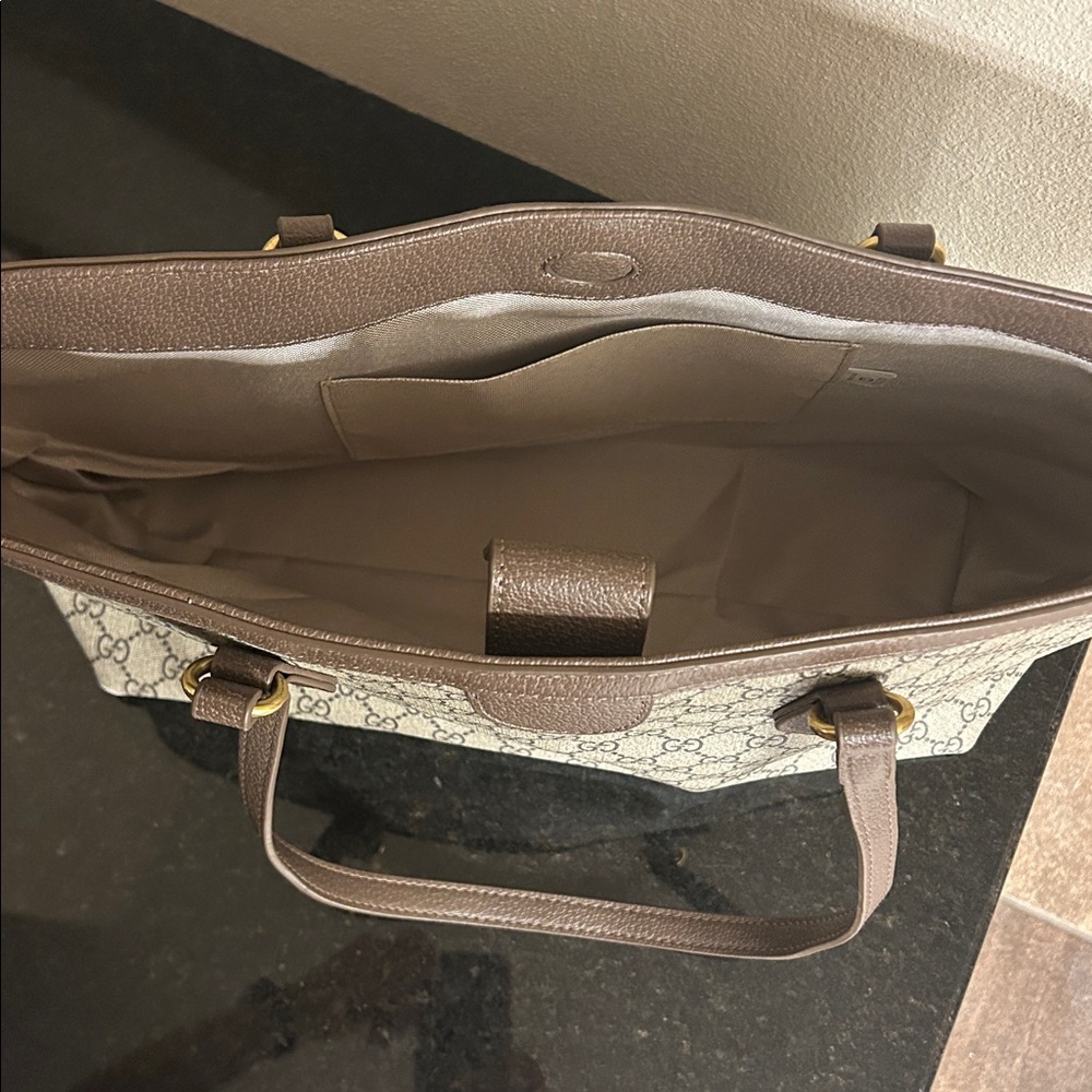 Designer Inspired Monogram Neutral Tote - Picture 4 of 4